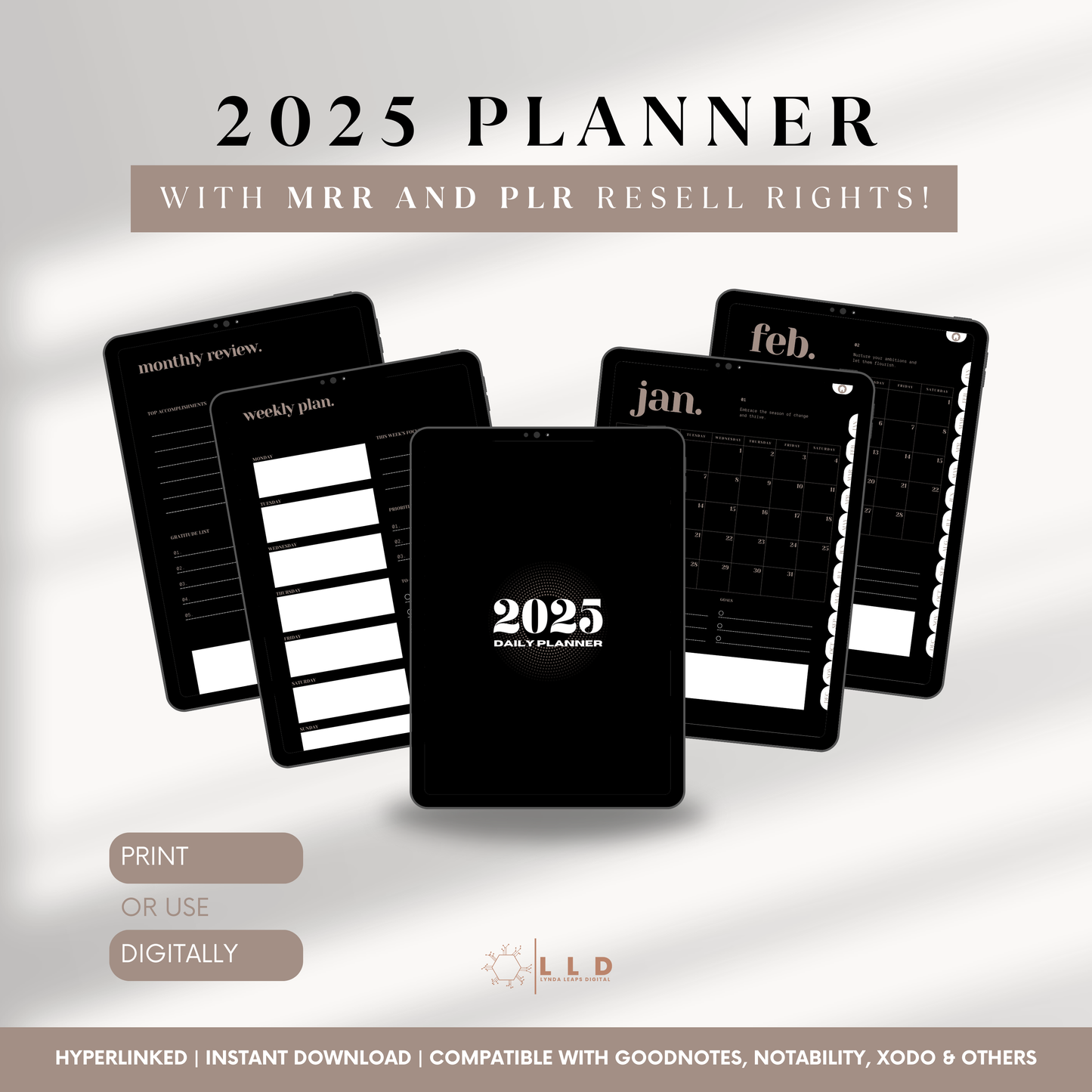 2025 Digital Planner Template | PLR & MRR Rights Included