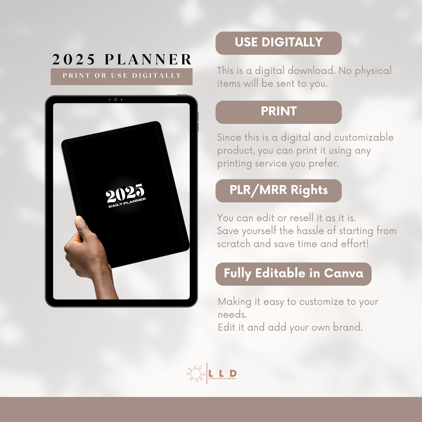 2025 Digital Planner Template | PLR & MRR Rights Included